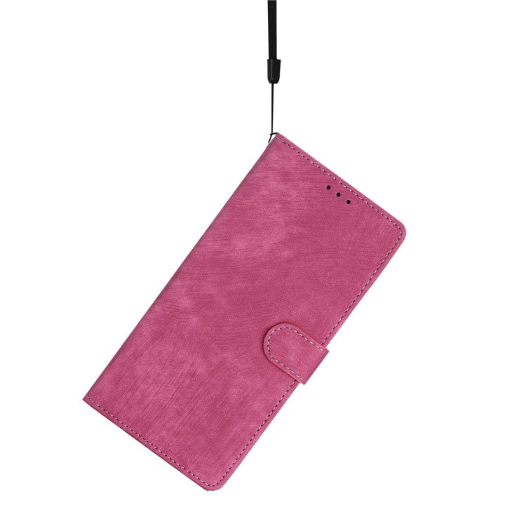 For Motorola Moto G75 5G Case with Card Clots Skin-Touch PU Leather Phone Cover Stand - Rose