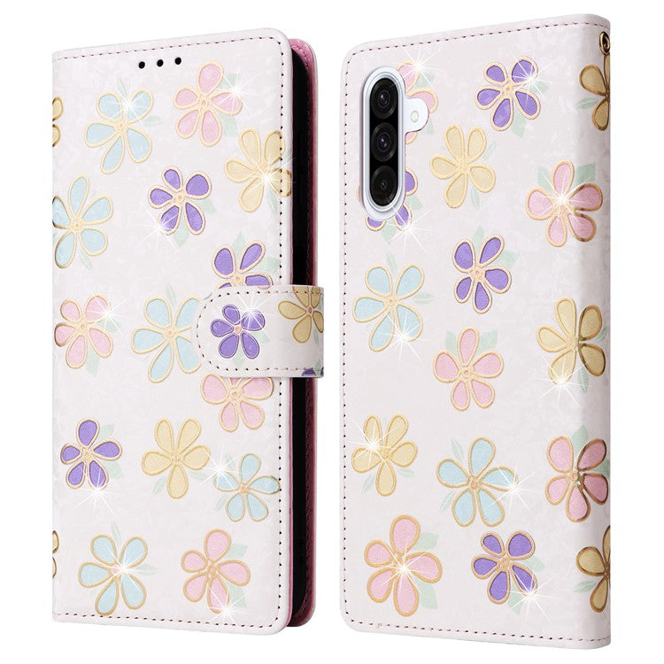 For Samsung Galaxy A26 5G Case RFID Blocking Flower Leather Phone Cover - Colorful Flower