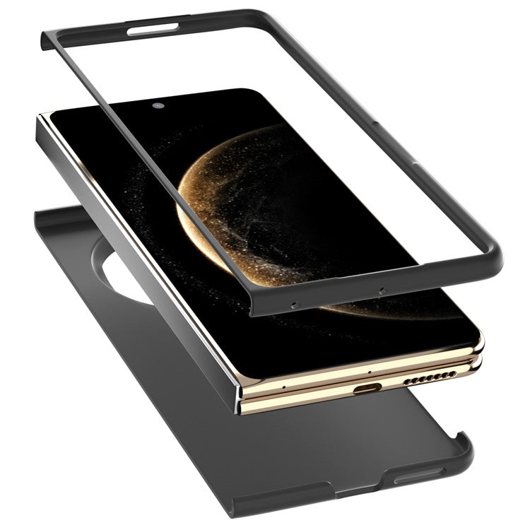 For Huawei Mate X6 Case Skin-Touch Texture Hard PC Folding Phone Cover - Black