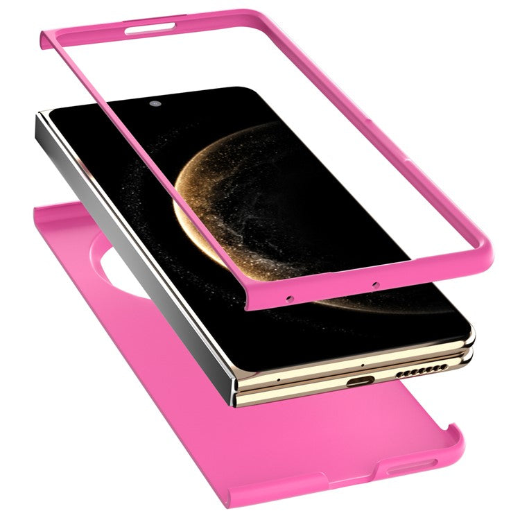 For Huawei Mate X6 Case Skin-Touch Texture Hard PC Folding Phone Cover - Rose