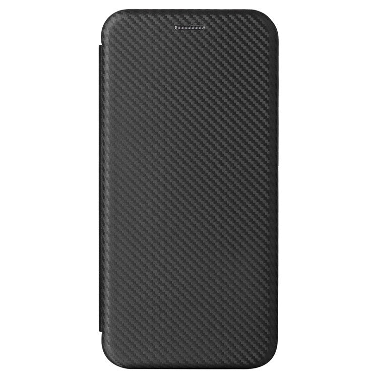 For OnePlus 13 Case Carbon Fiber Texture Drop-Proof PU Leather Phone Cover - Black