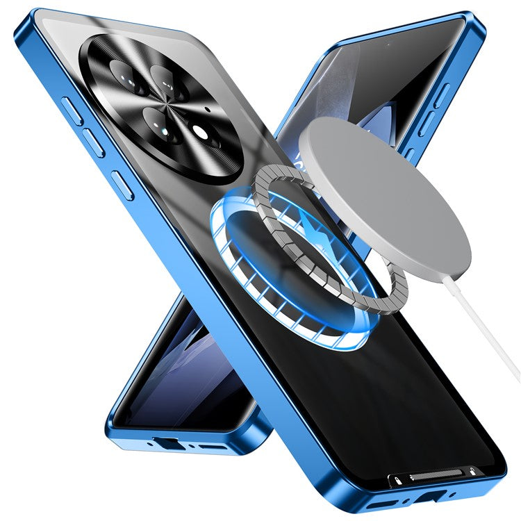 For OnePlus 13 Case Compatible with MagSafe Metal Frame Matte Phone Cover - Blue