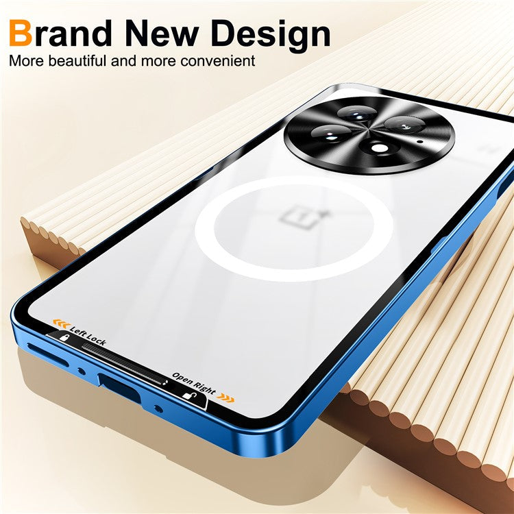 For OnePlus 13 Case Compatible with MagSafe Metal Frame Matte Phone Cover - Black