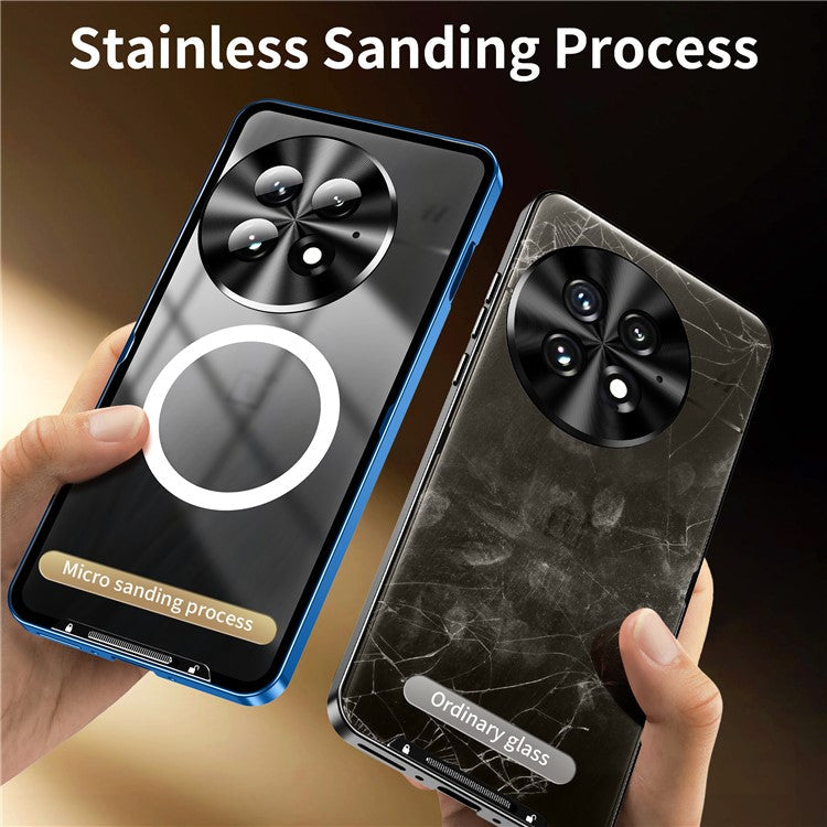 For OnePlus 13 Case Compatible with MagSafe Metal Frame Matte Phone Cover - Silver