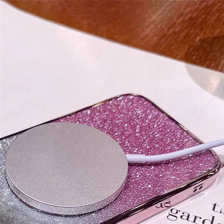 For Samsung Galaxy A16 5G / 4G Case Compatible with MagSafe Electroplated Gradient Glitter TPU Phone Cover - Rose Gold