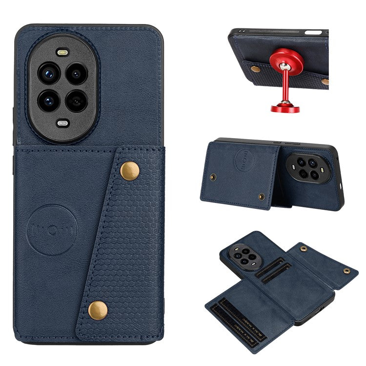 For Huawei nova 13 Pro 5G Case with Card Slots Kickstand Leather + TPU Phone Cover - Blue