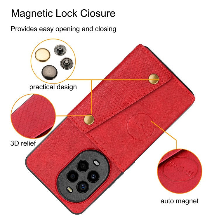 For Huawei nova 13 Pro 5G Case with Card Slots Kickstand Leather + TPU Phone Cover - Black