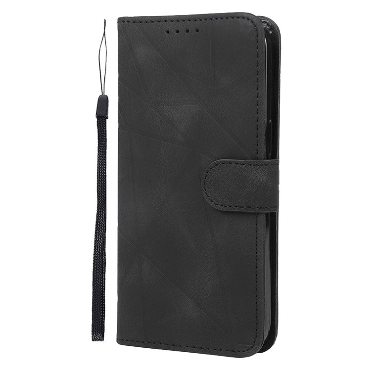 For OnePlus Ace 3V 5G Stand Case Line Pattern Leather Phone Cover - Black