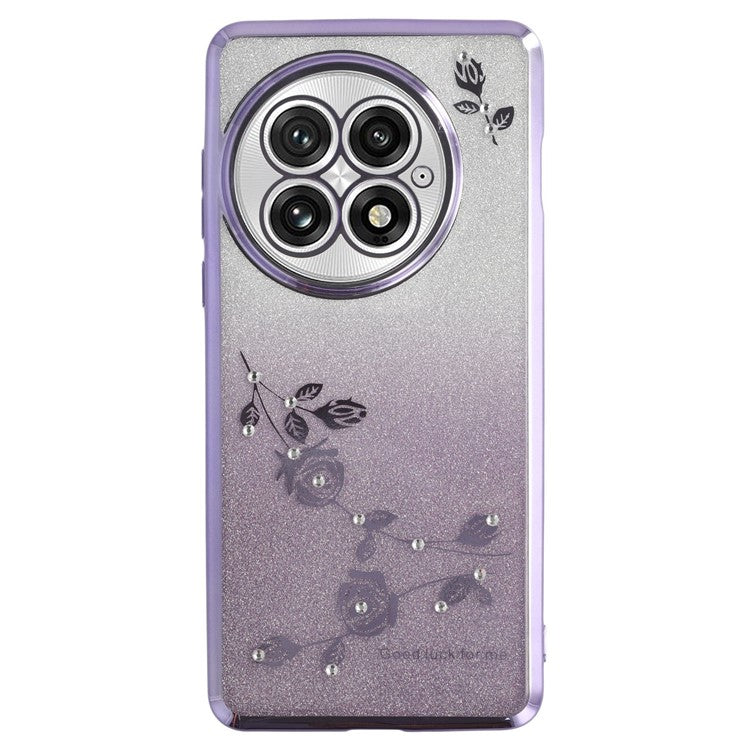KADEM For OnePlus 13 Case Flower TPU Flexible Gradient Phone Cover - Purple