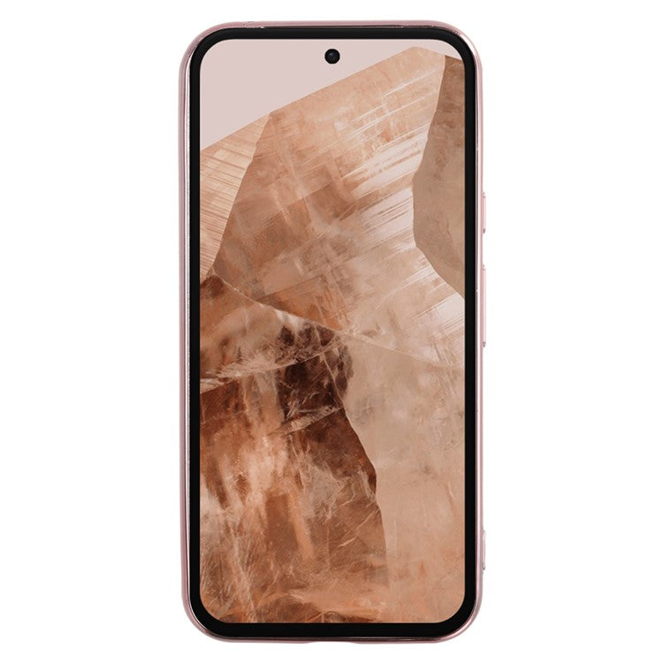 KADEM For Google Pixel 8a Case Flower Pattern TPU Gradient Phone Cover with Lanyards - Rose Gold