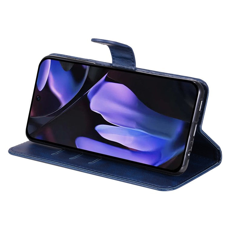 For Google Pixel 9a Case Zipper Wallet Calf Texture PU Leather Phone Cover - Blue