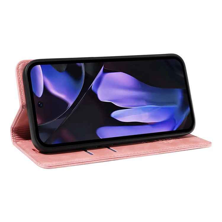 BETOPNICE 003 For Google Pixel 9a Wallet Case Leather Phone Cover with Stand - Pink