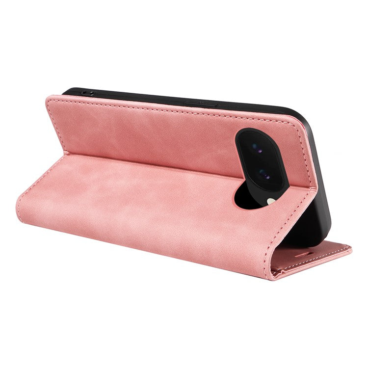 BETOPNICE 003 For Google Pixel 9a Wallet Case Leather Phone Cover with Stand - Pink