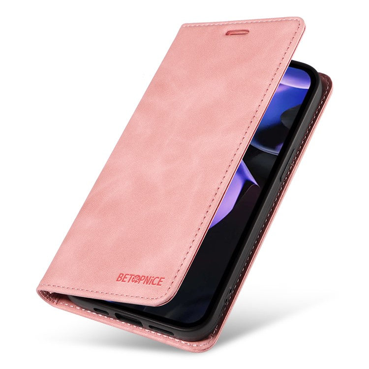 BETOPNICE 003 For Google Pixel 9a Wallet Case Leather Phone Cover with Stand - Pink