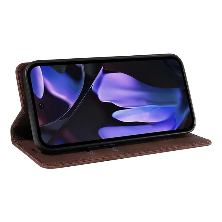 BETOPNICE 003 For Google Pixel 9a Wallet Case Leather Phone Cover with Stand - Brown