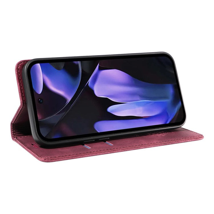 BETOPNICE 003 For Google Pixel 9a Wallet Case Leather Phone Cover with Stand - Red
