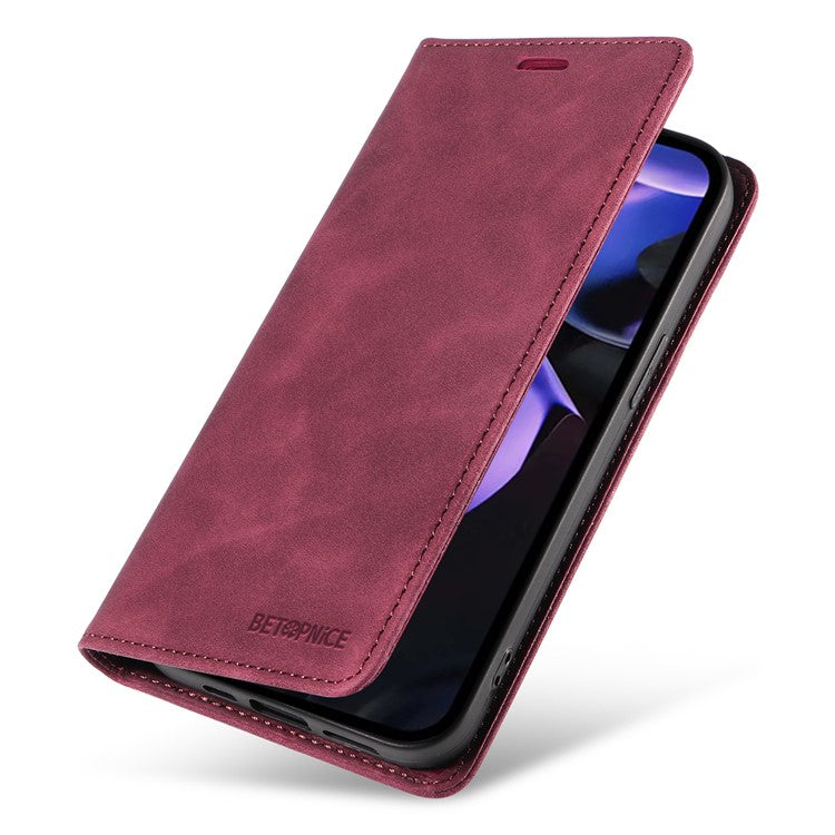 BETOPNICE 003 For Google Pixel 9a Wallet Case Leather Phone Cover with Stand - Red