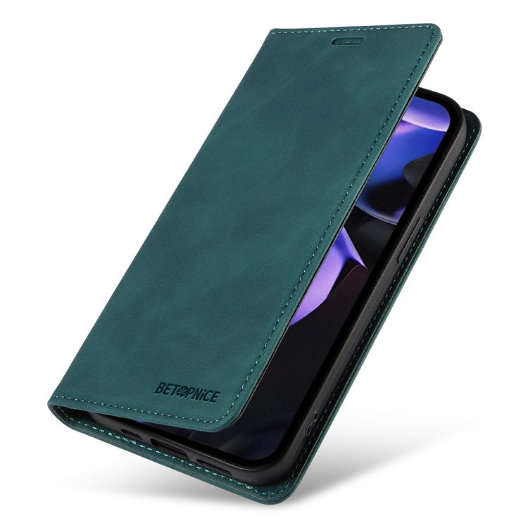 BETOPNICE 003 For Google Pixel 9a Wallet Case Leather Phone Cover with Stand - Green