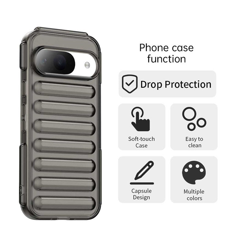 For Google Pixel 9 / 9 Pro Case Protective TPU Phone Cover - Transparent Grey
