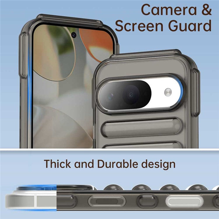 For Google Pixel 9 / 9 Pro Case Protective TPU Phone Cover - Transparent Grey