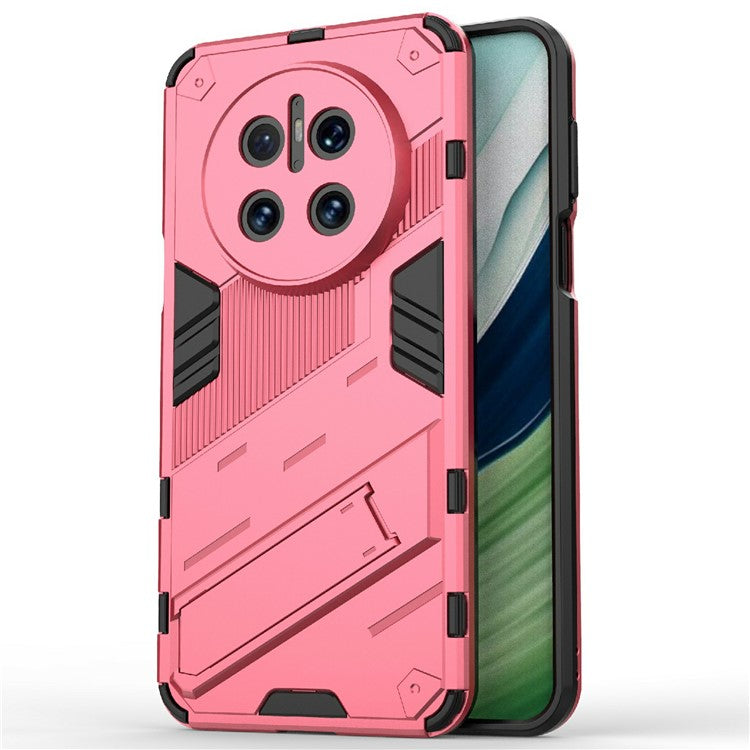 For Huawei Mate 70 Case PC + TPU Shockproof Phone Cover with Kickstand - Rose
