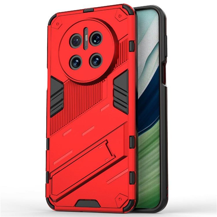 For Huawei Mate 70 Case PC + TPU Shockproof Phone Cover with Kickstand - Red