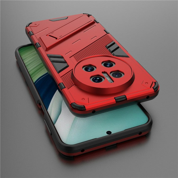 For Huawei Mate 70 Case PC + TPU Shockproof Phone Cover with Kickstand - Red
