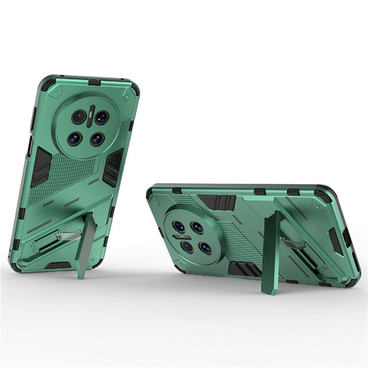 For Huawei Mate 70 Case PC + TPU Shockproof Phone Cover with Kickstand - Green