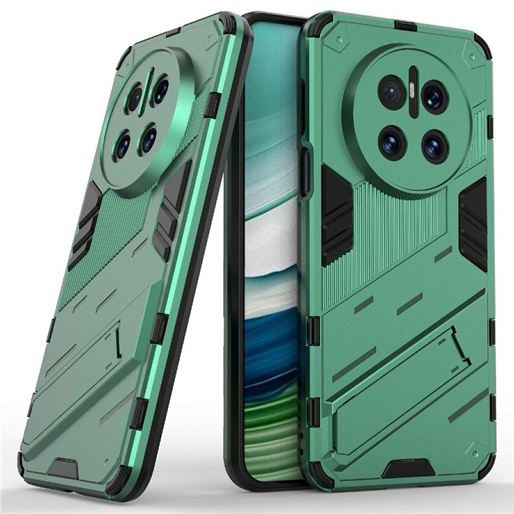 For Huawei Mate 70 Case PC + TPU Shockproof Phone Cover with Kickstand - Green