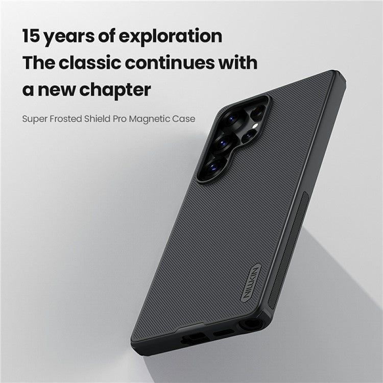 NILLKIN Frosted Shield Pro For Samsung Galaxy S25 Ultra Case Matte PC+TPU Phone Cover - Black