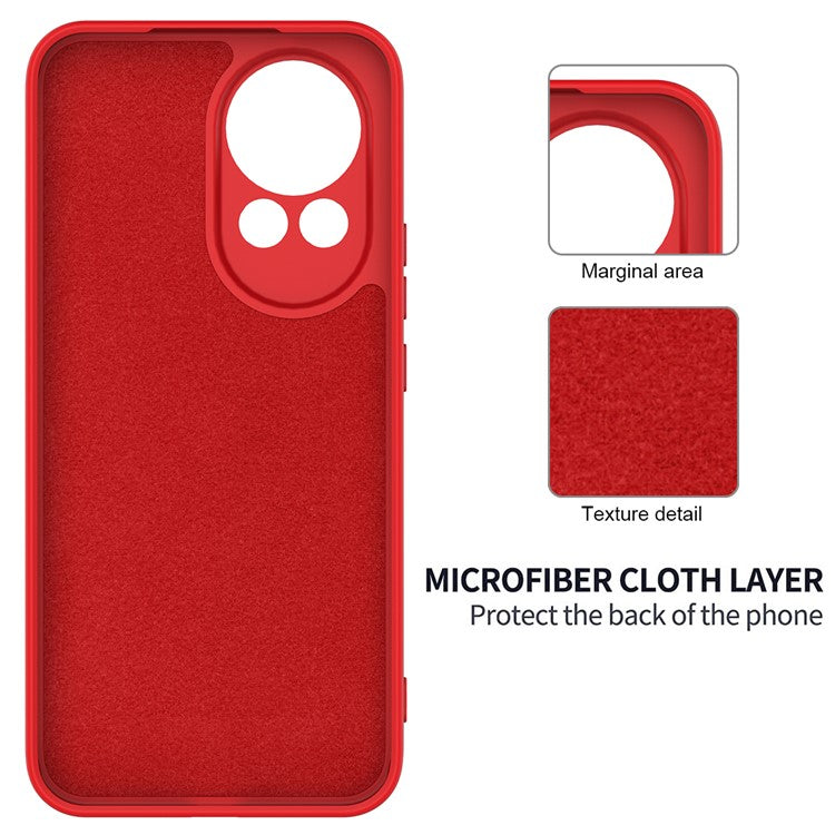 For Huawei nova 13 5G Case Liquid Silicone Phone Back Cover with Hand Strap - Red