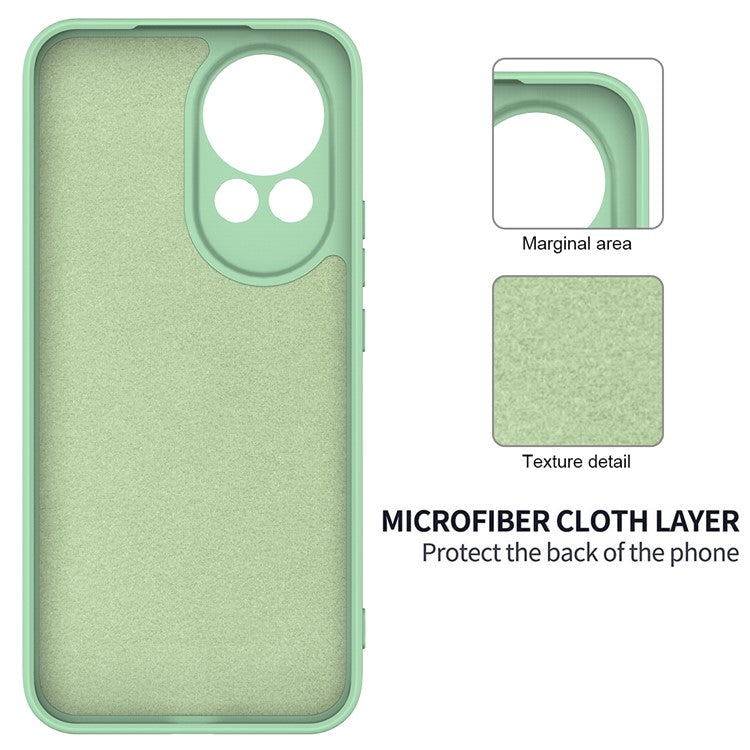For Huawei nova 13 5G Case Liquid Silicone Phone Back Cover with Hand Strap - Green