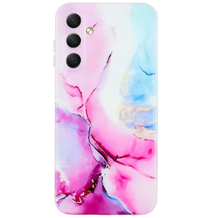 For Samsung Galaxy A56 5G Case Flexible TPU Marble Pattern Phone Cover - Pink / Blue
