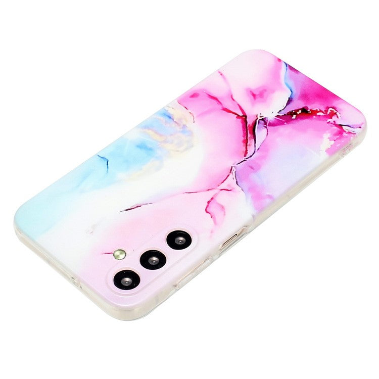 For Samsung Galaxy A56 5G Case Flexible TPU Marble Pattern Phone Cover - Pink / Blue