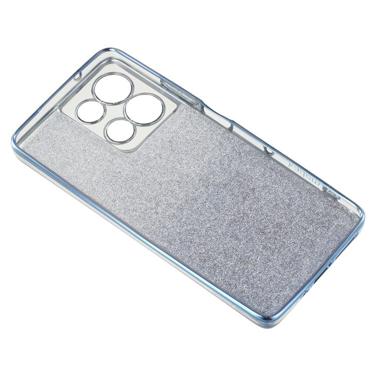 KADEM For Motorola Moto G75 5G Case Ring Kickstand TPU Flowers Phone Cover Gradient Glitter - Blue