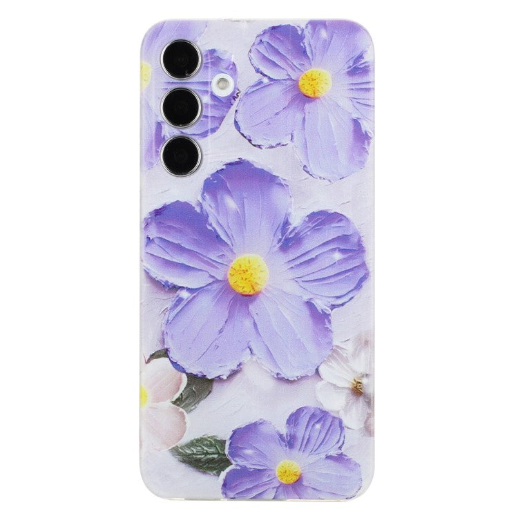 For Samsung Galaxy A36 5G Case Soft TPU Phone Back Cover Pattern Printing - Purple Flower