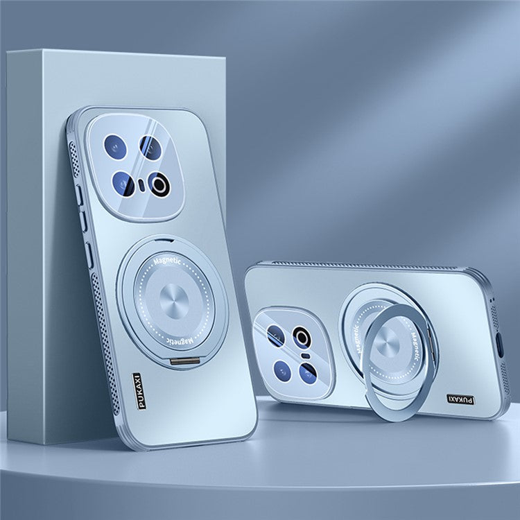 For vivo iQOO 13 5G Case Compatible with MagSafe Kickstand TPU PC Heat Dissipation Phone Cover - Blue