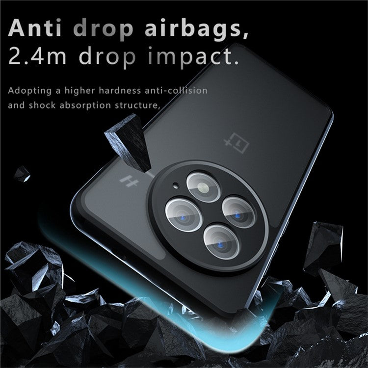 For OnePlus OnePlus 13 Case Skin-Touch TPU+PC Matte Phone Shell, Transparent Black