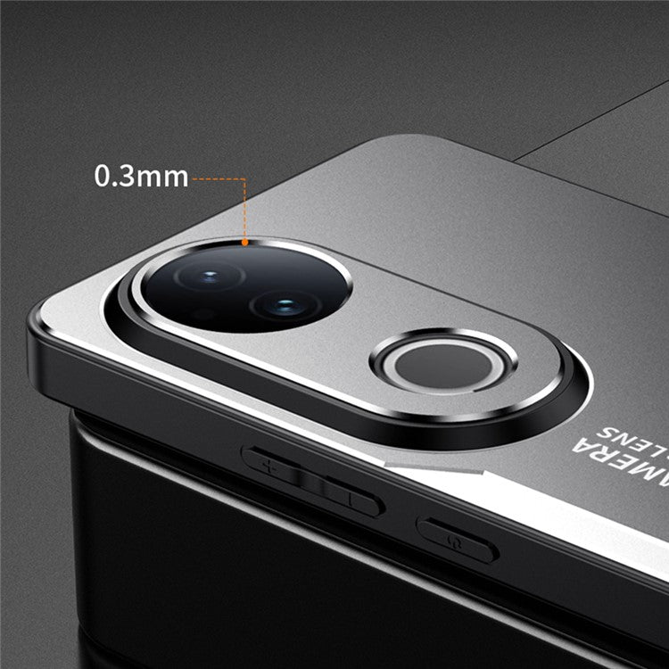 For vivo S20 5G Phone Case Aluminium Alloy TPU PC Back Cover - Silver