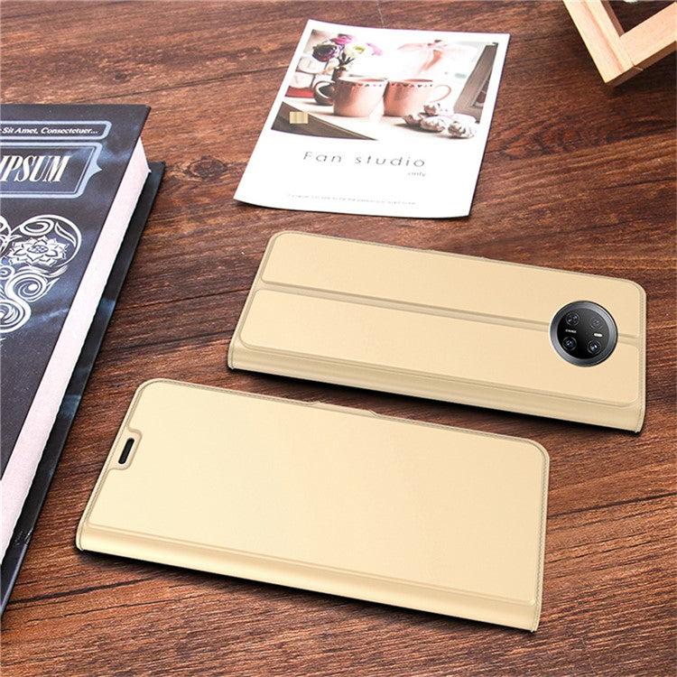 For Huawei Mate 70 Case Shockproof TPU Inner Shell Leather Phone Cover Card Slot - Gold