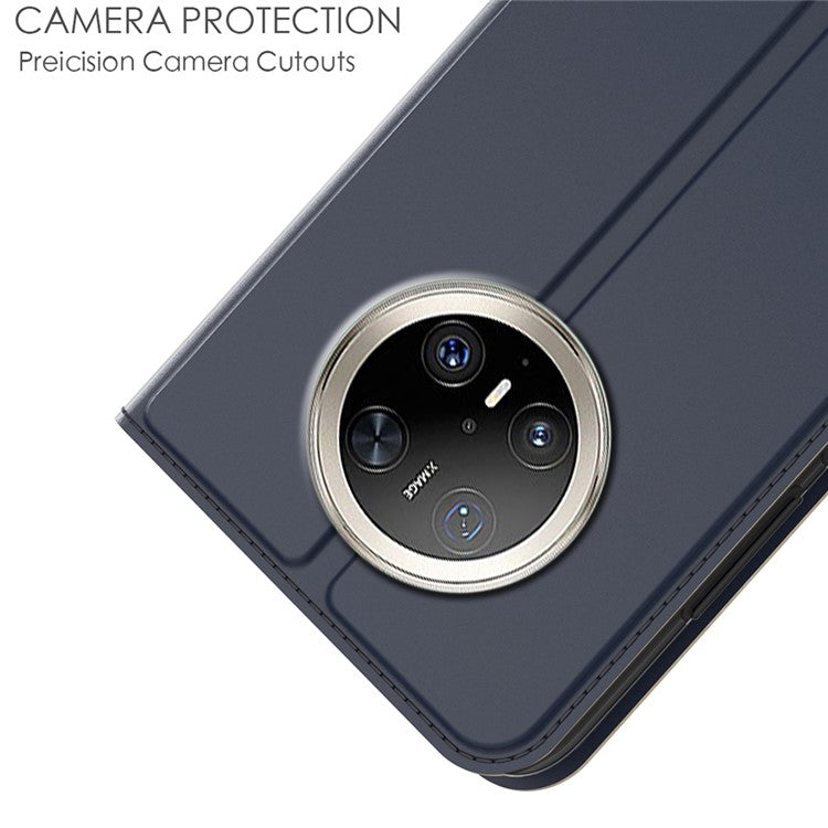 For Huawei Mate 70 Pro / 70 Pro+ Case PU Leather Phone Cover with Card Holder Stand Magnetic Closure - Blue