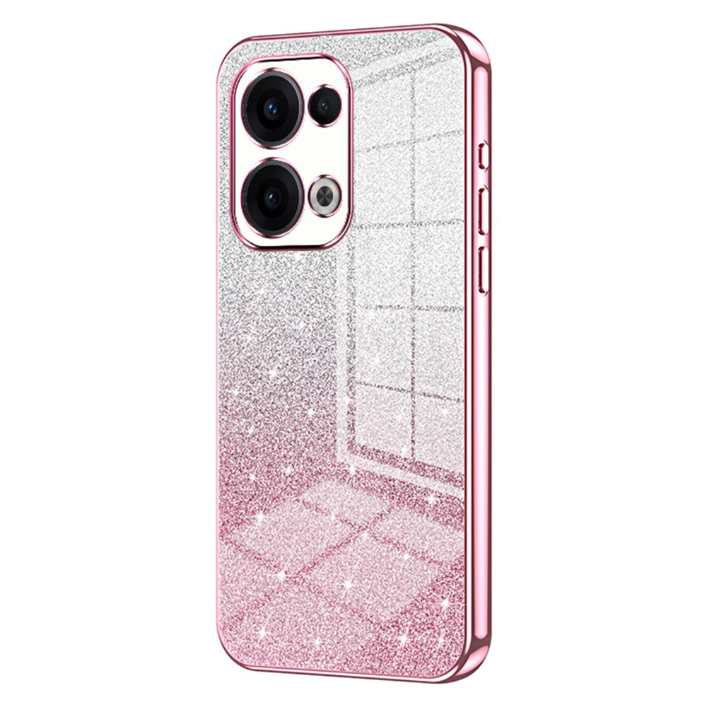 For Oppo Reno13 5G (Global) Case Electroplating Gradient Glitter TPU Phone Cover - Pink
