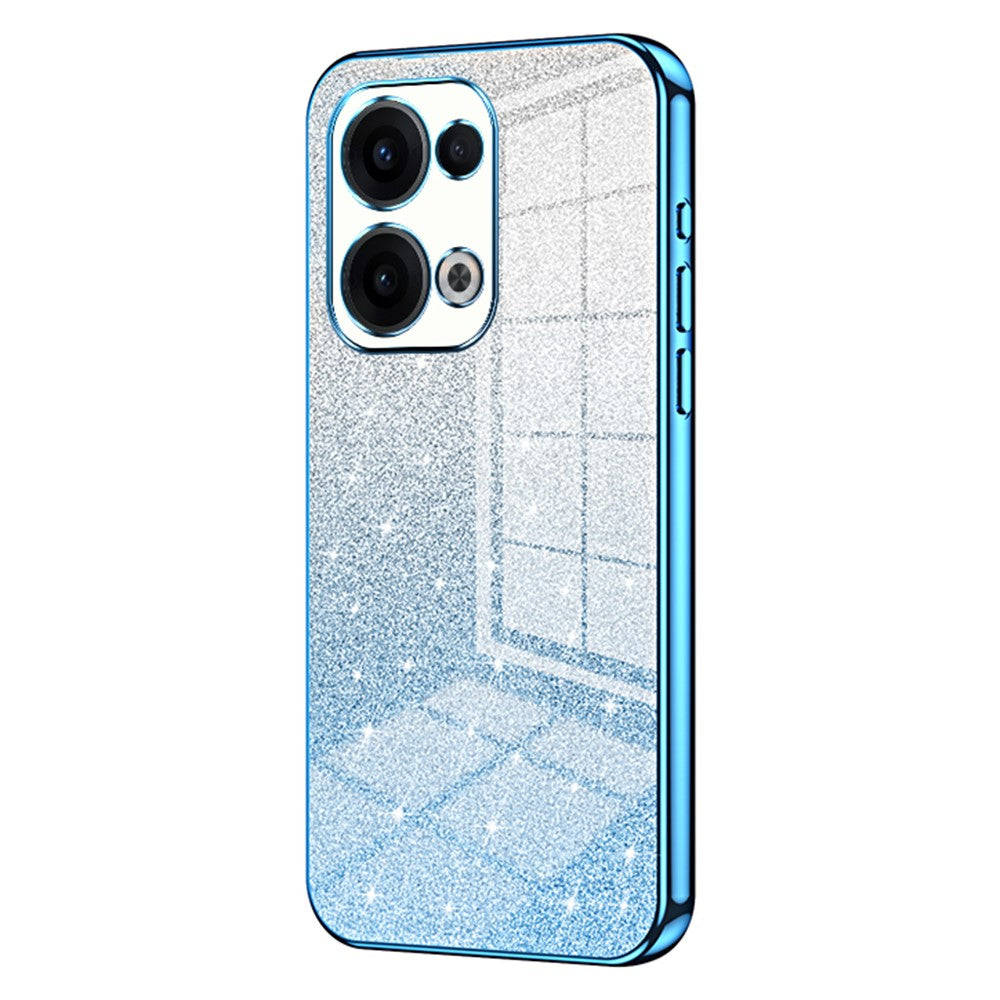 For Oppo Reno13 5G (Global) Case Electroplating Gradient Glitter TPU Phone Cover - Blue