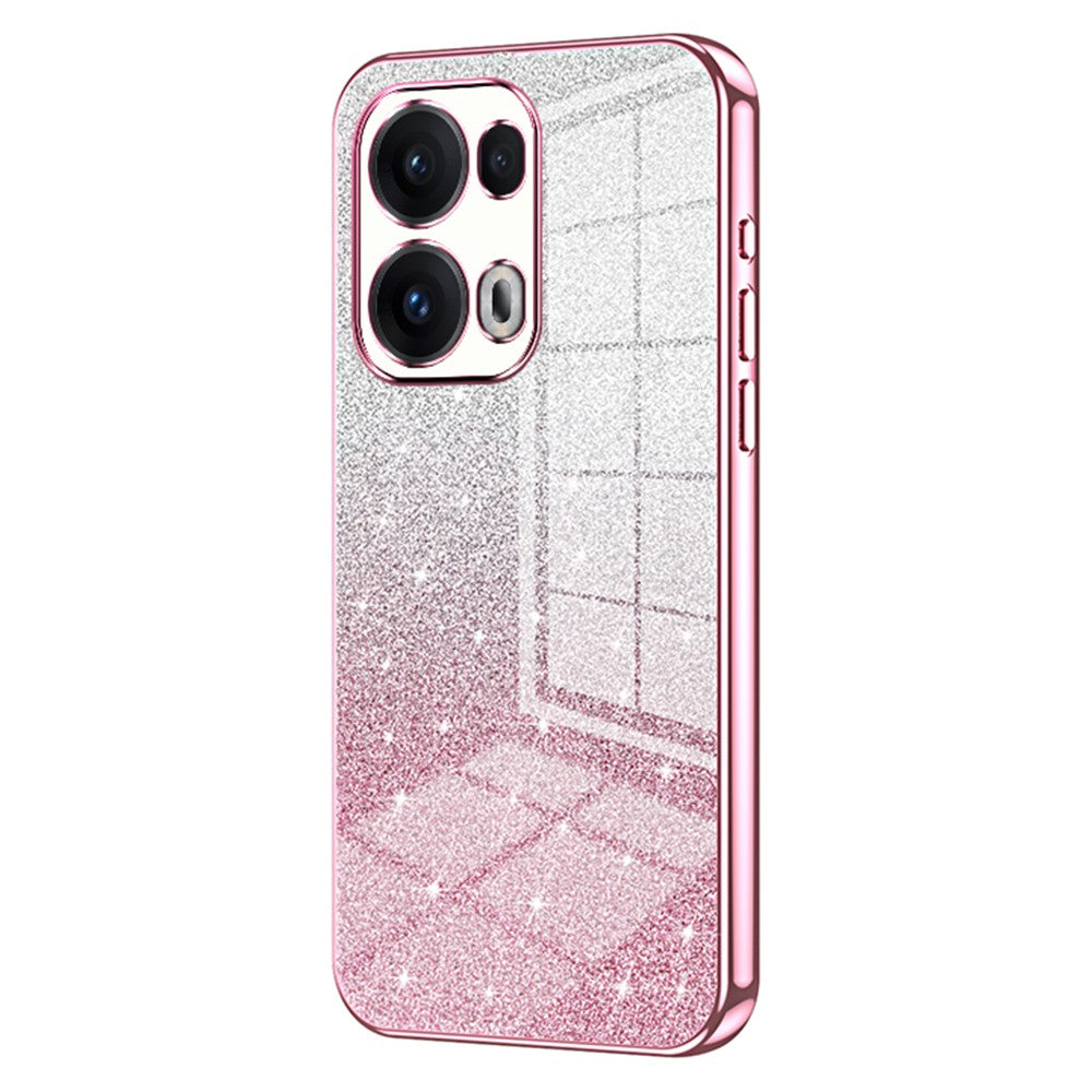 For Oppo Reno13 Pro 5G Case Electroplating Gradient Glitter TPU Phone Cover - Pink