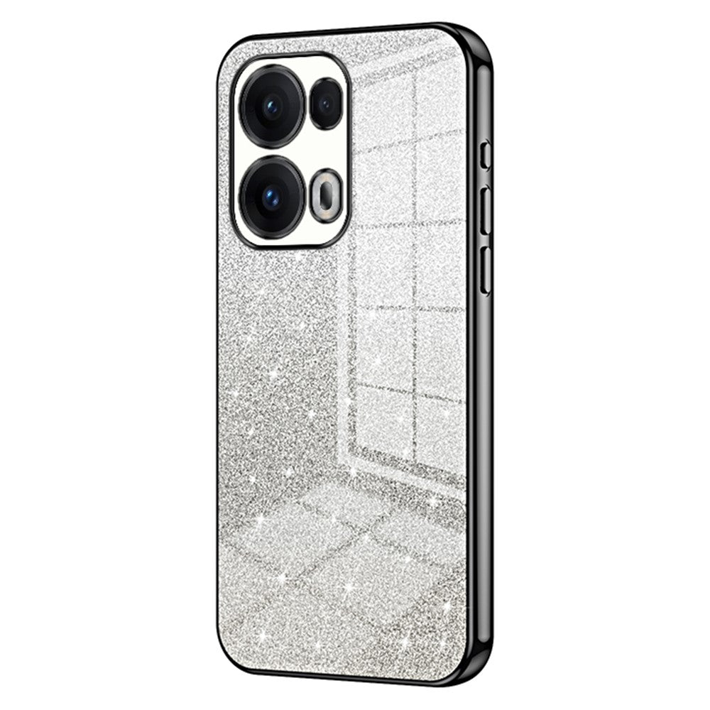 For Oppo Reno13 Pro 5G Case Electroplating Gradient Glitter TPU Phone Cover - Black