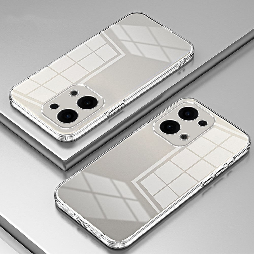 For Oppo Reno13 5G (Global) Case Electroplating Frame Soft TPU Phone Cover - Transparent