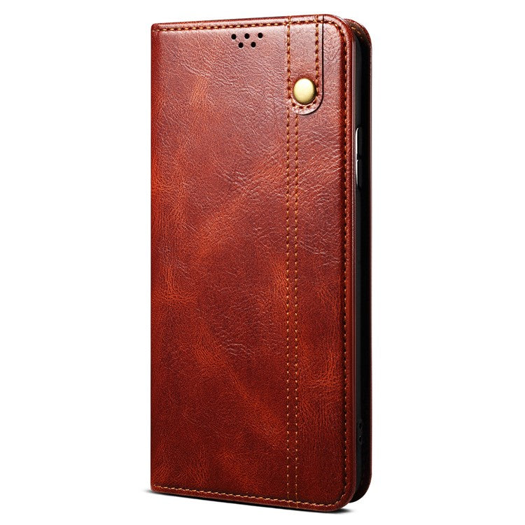 For Huawei Mate 70 Case Crazy Horse Texture Waxy Leather Wallet Stand Phone Cover - Brown