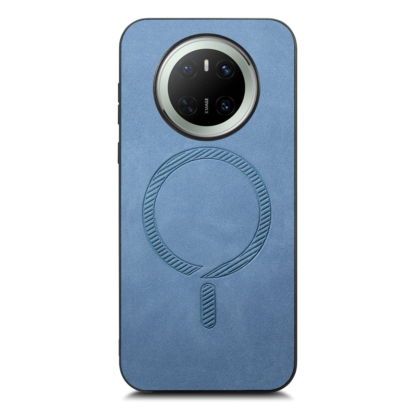 For Huawei Mate 70 Leather Back Case Compatible with MagSafe Skin-touch Phone Cover - Blue