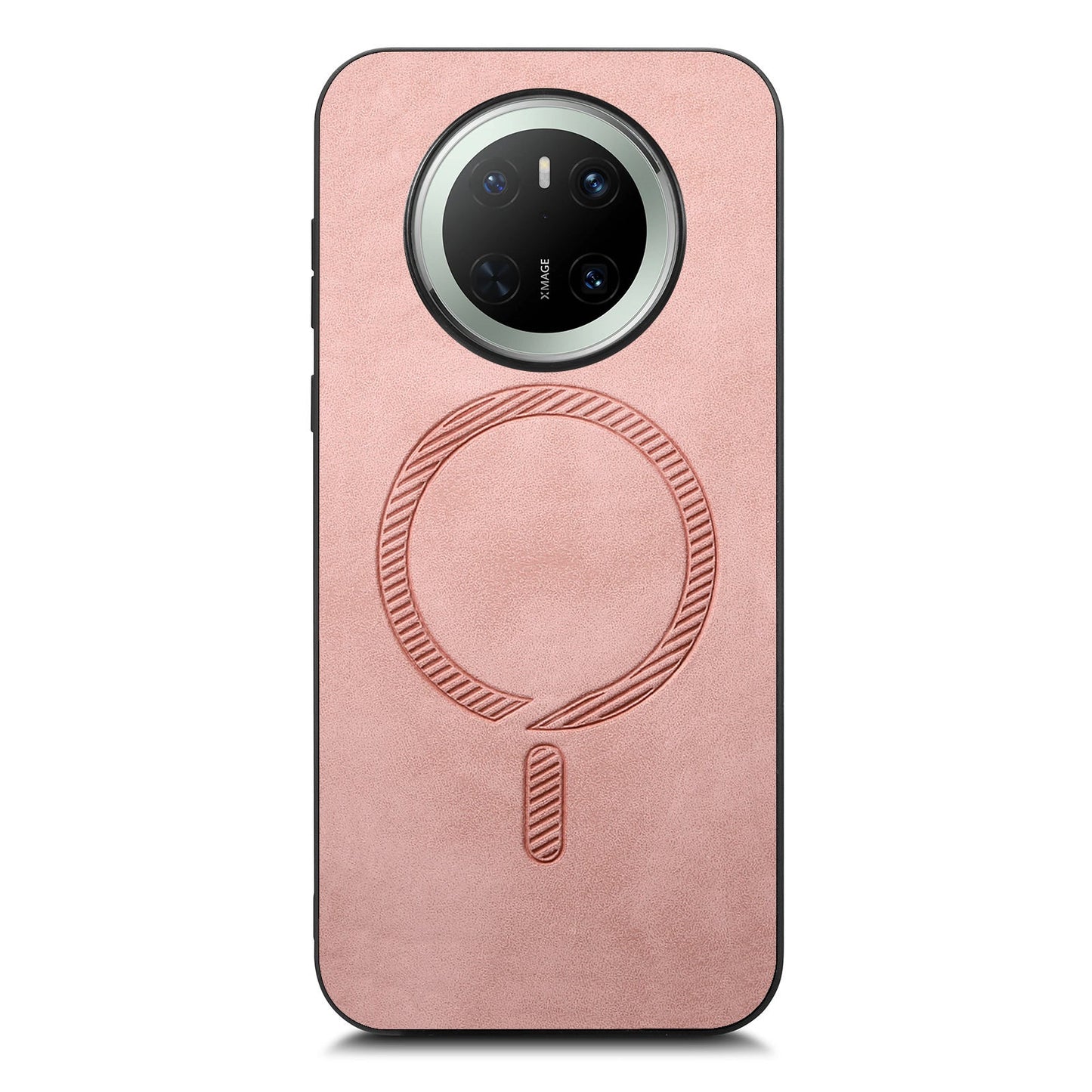 For Huawei Mate 70 Leather Back Case Compatible with MagSafe Skin-touch Phone Cover - Pink