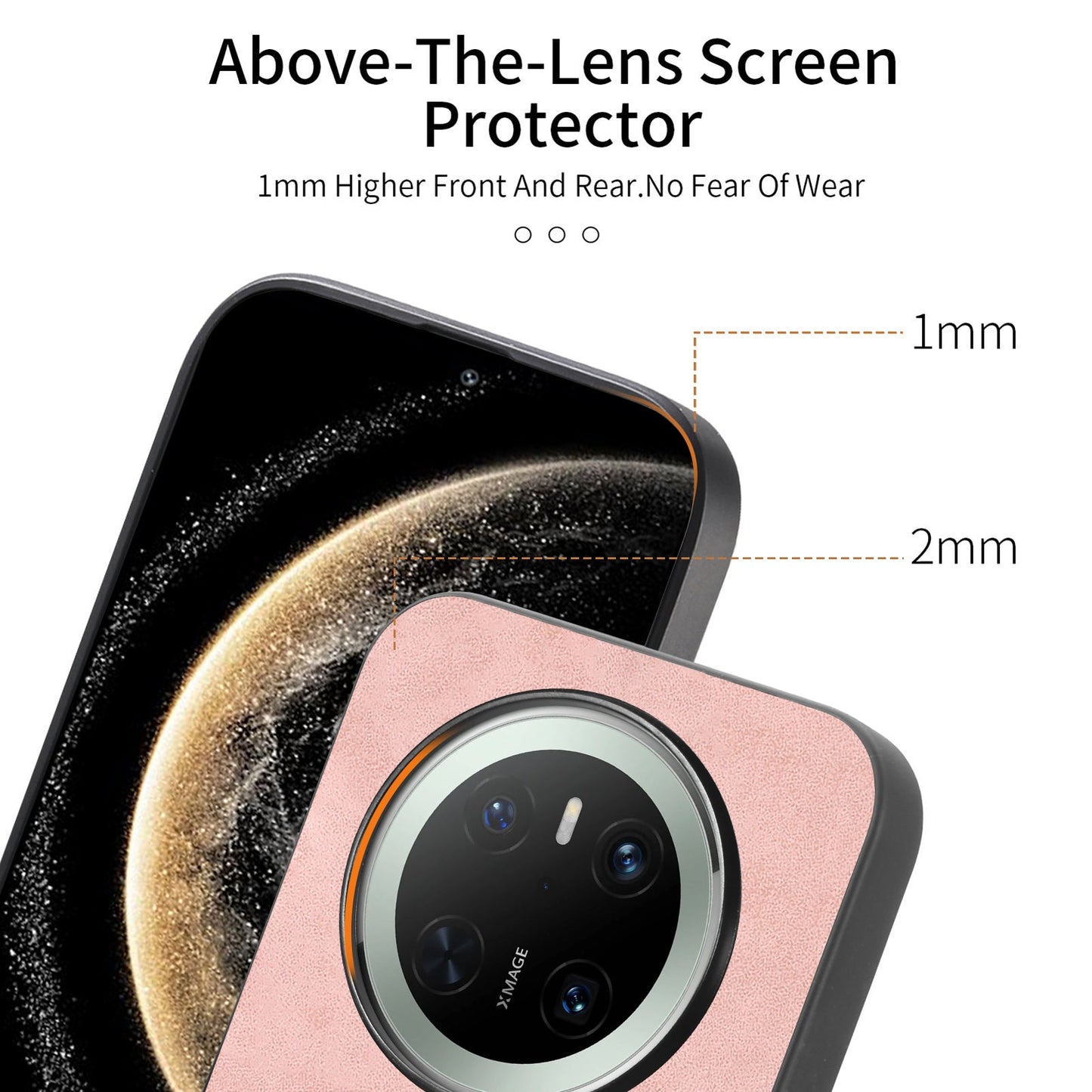 For Huawei Mate 70 Leather Back Case Compatible with MagSafe Skin-touch Phone Cover - Pink